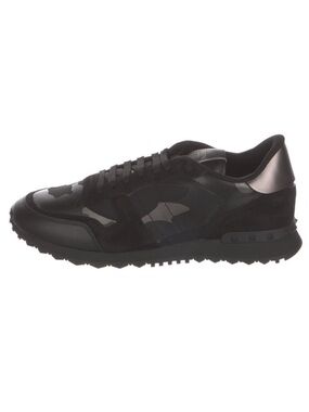 Valentino Black Camouflage Trim Men's Sneakers